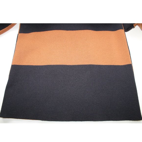 Tory Burch Merino Wool Coat / Small / Navy Mahogany Bold Stripe Heavyweight - Picture 10 of 13